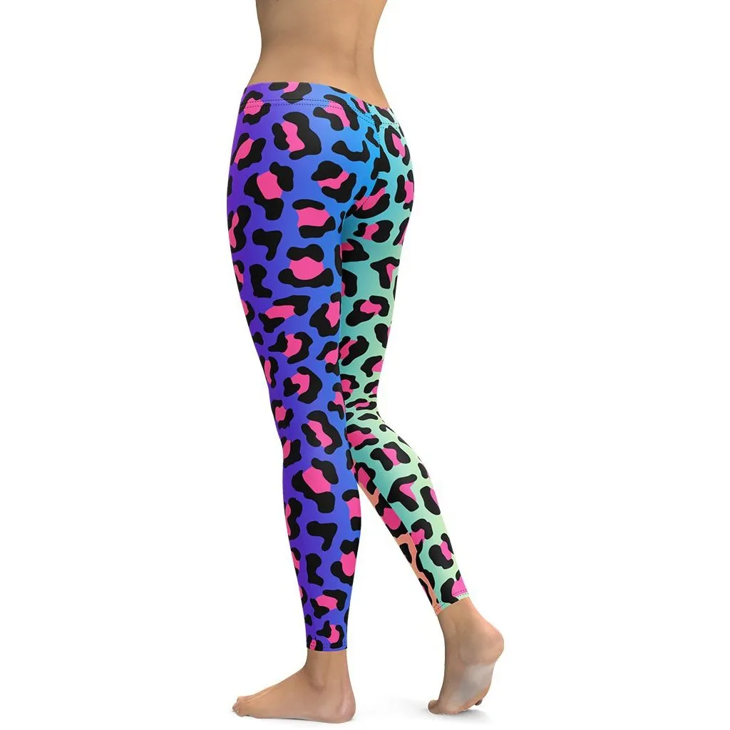 Vibrant Leopard Print Leggings