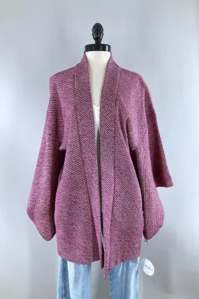 Vintage Purple Shibori Silk Kimono Jacket