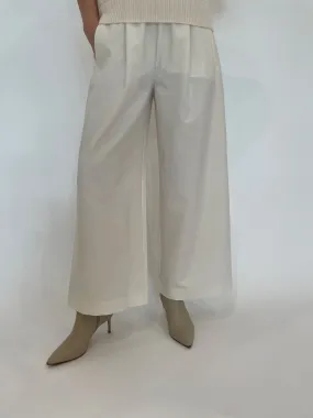 Wide Leg Pull-On Pants - Winter White