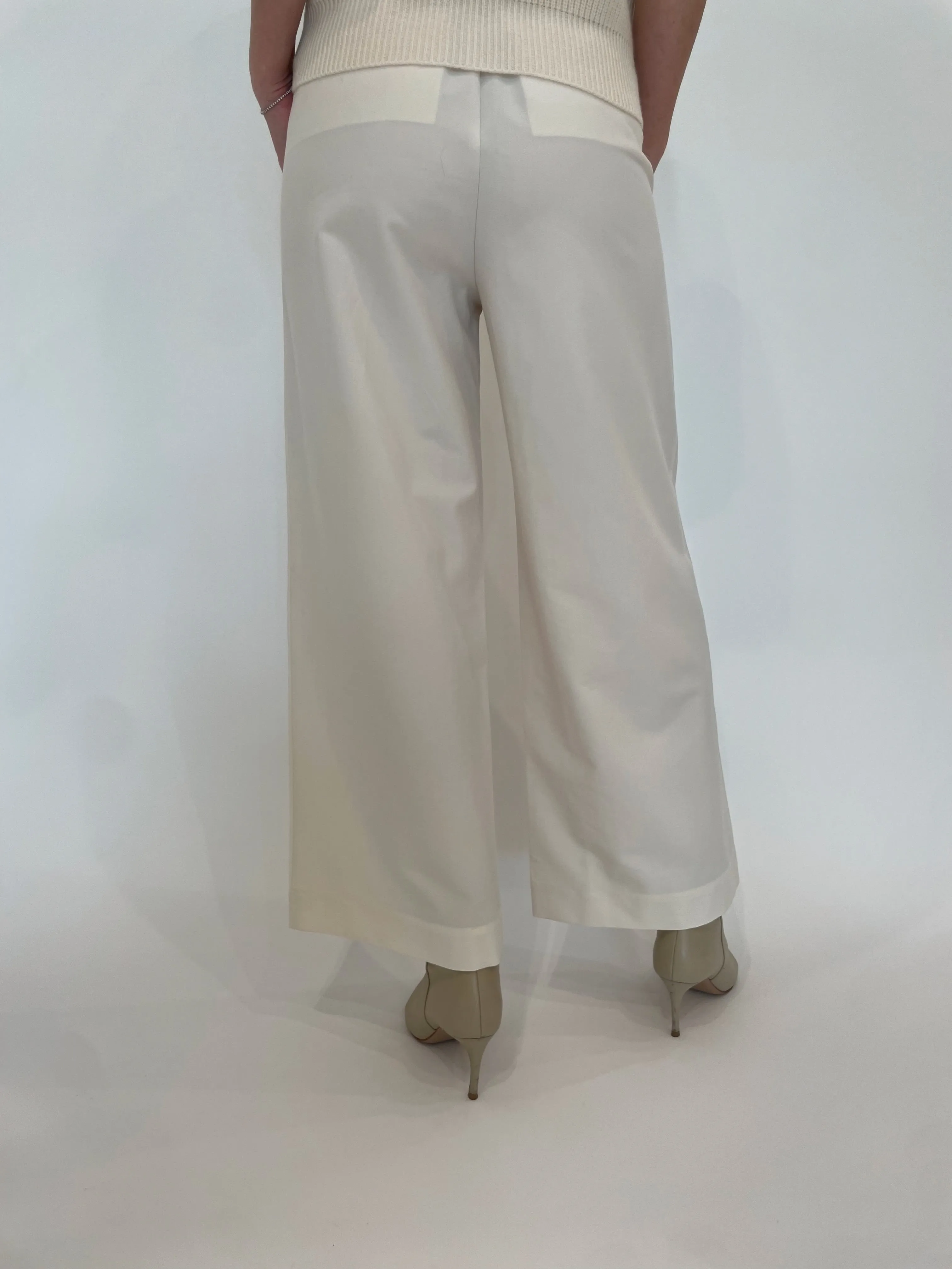 Wide Leg Pull-On Pants - Winter White