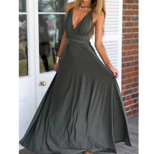 Women Multiway Wrap Party Bridesmaids Dress