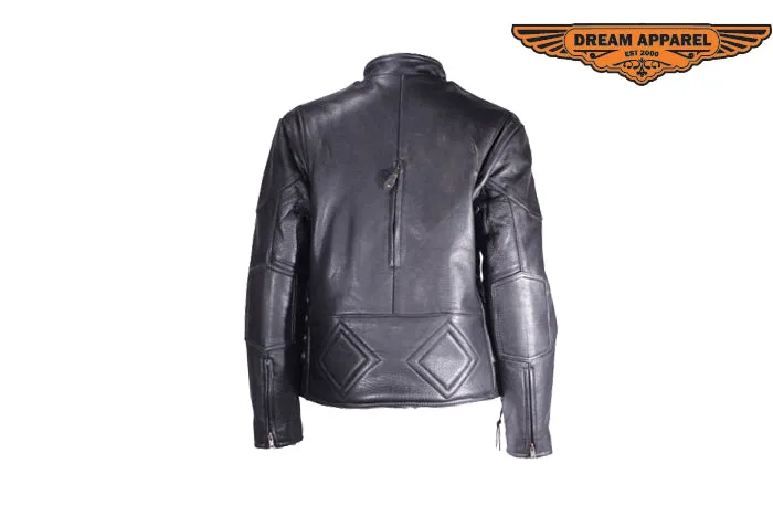 Women Naked Cowhide Racer Vented Jacket