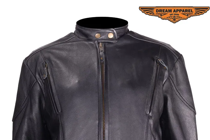 Women Naked Cowhide Racer Vented Jacket