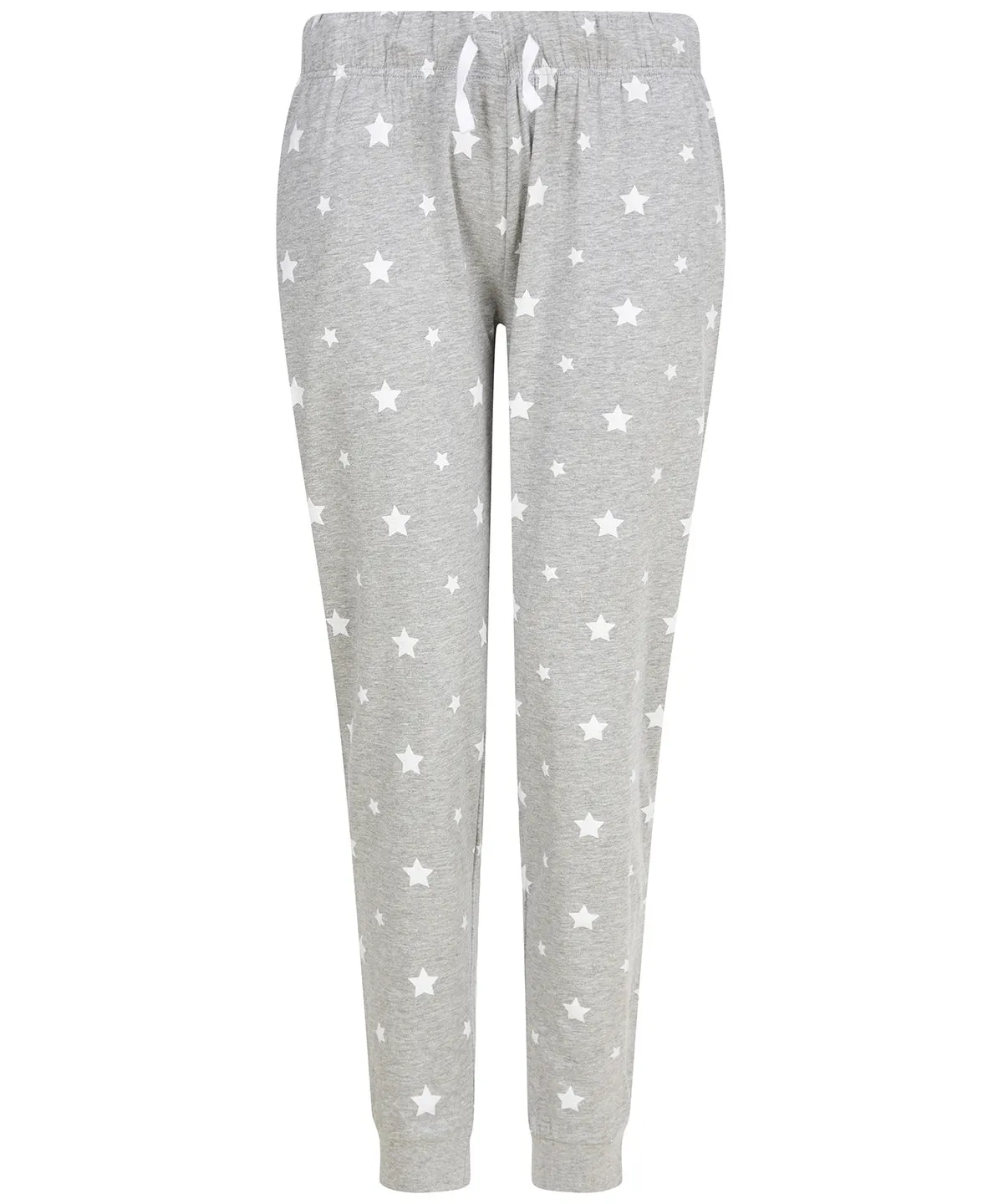 Womens cuffed lounge pants | Heather Grey/White Stars