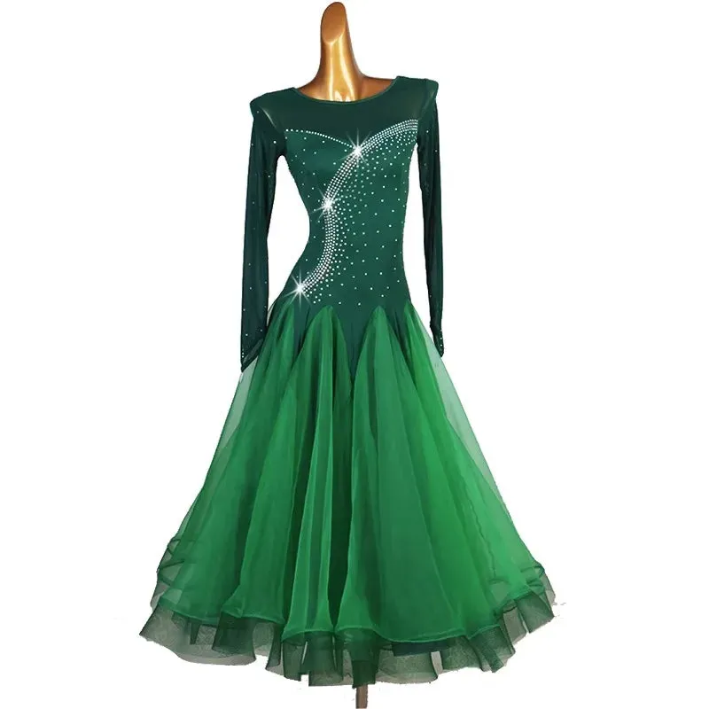 Women's Modern Tango Waltz Dance Dress Competition Costume