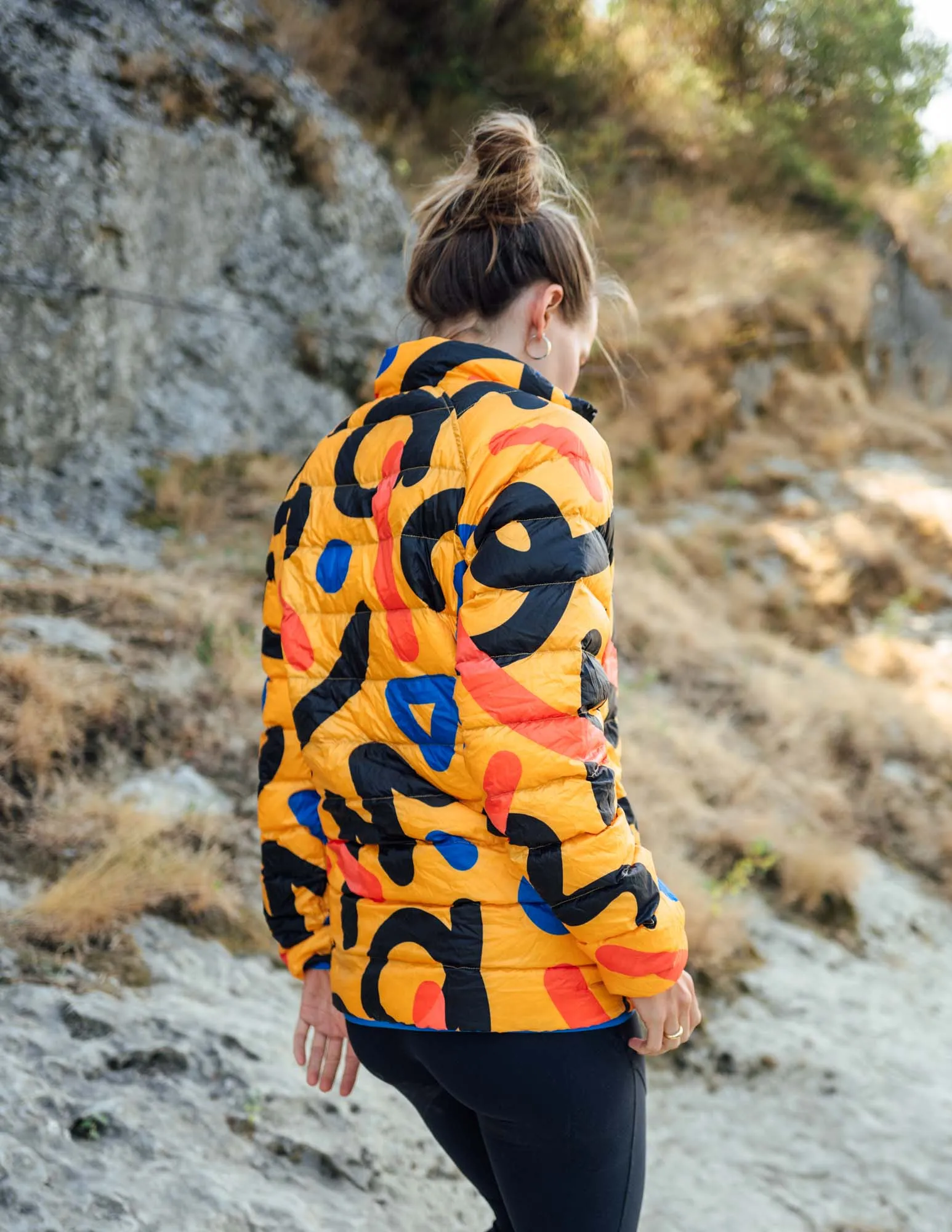 Women's Puffer-Puffer Jacket — Fizzy Yellow & Blue