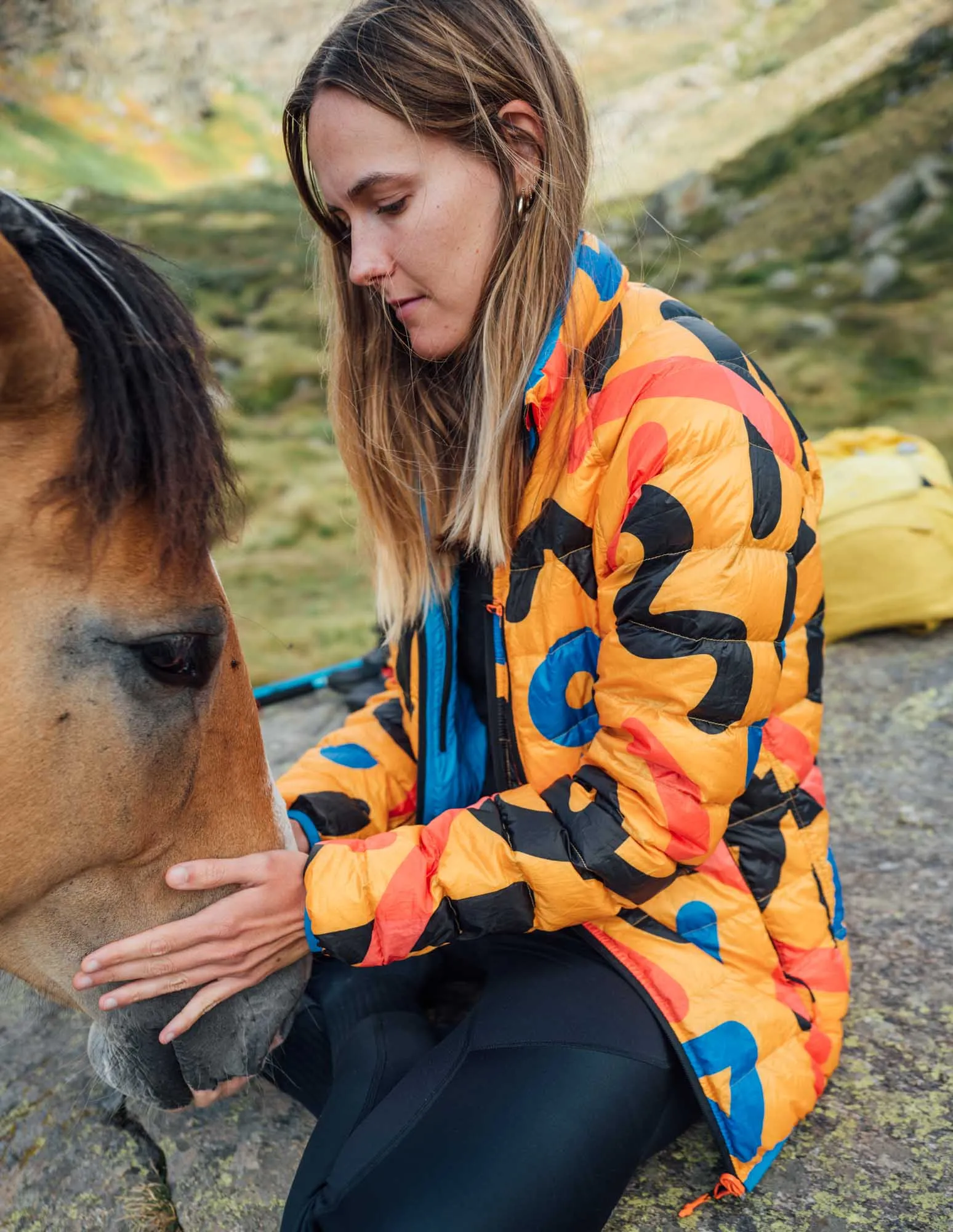 Women's Puffer-Puffer Jacket — Fizzy Yellow & Blue