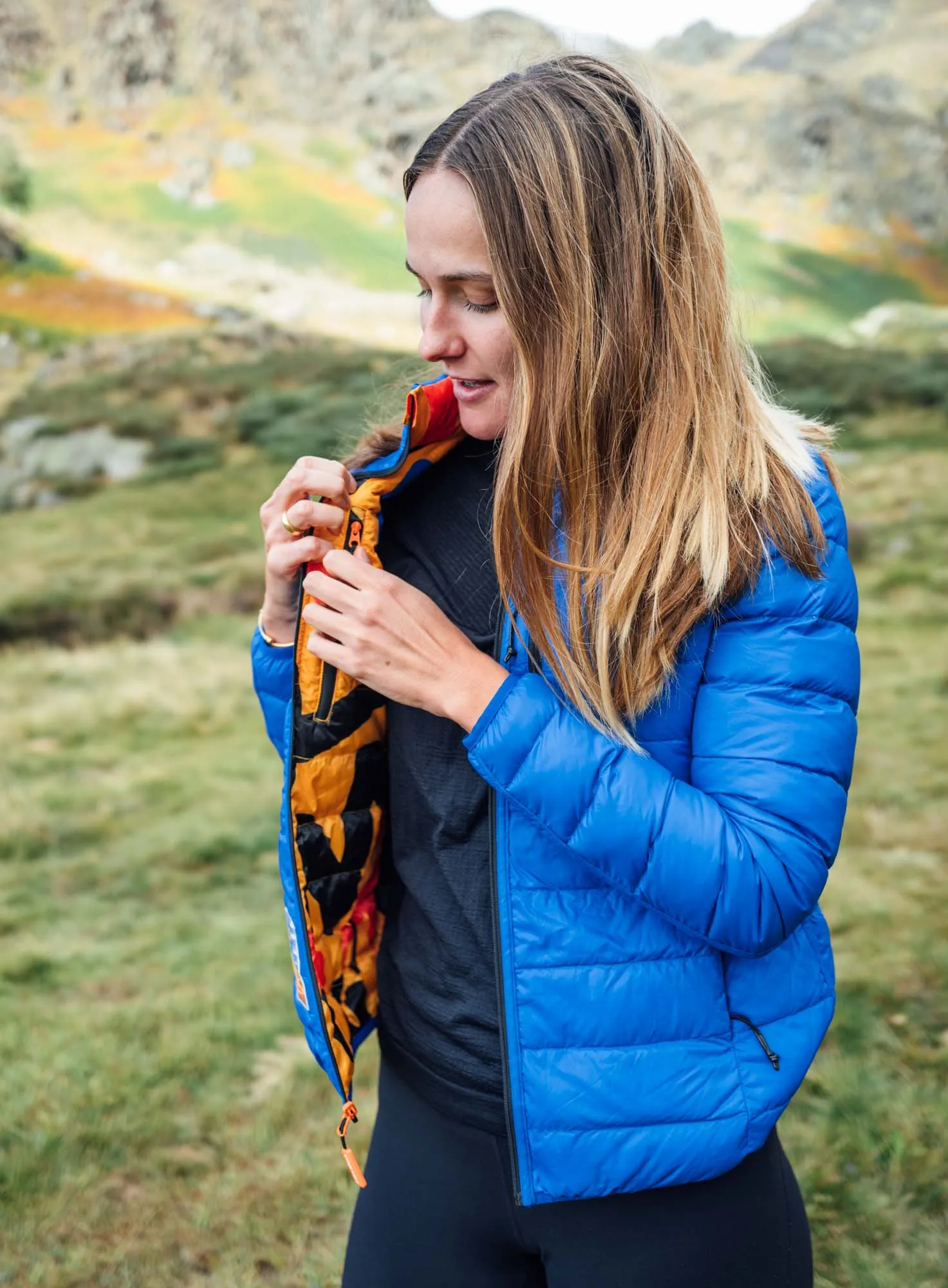 Women's Puffer-Puffer Jacket — Fizzy Yellow & Blue