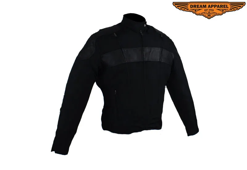 Womens Textile & Leather Racer Jacket