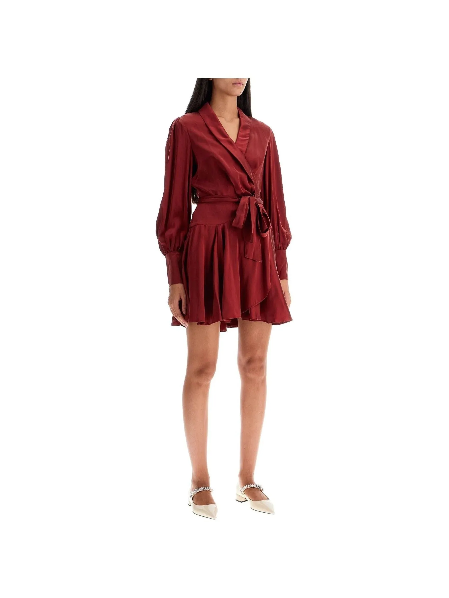 Wrap Satin Mini Dress