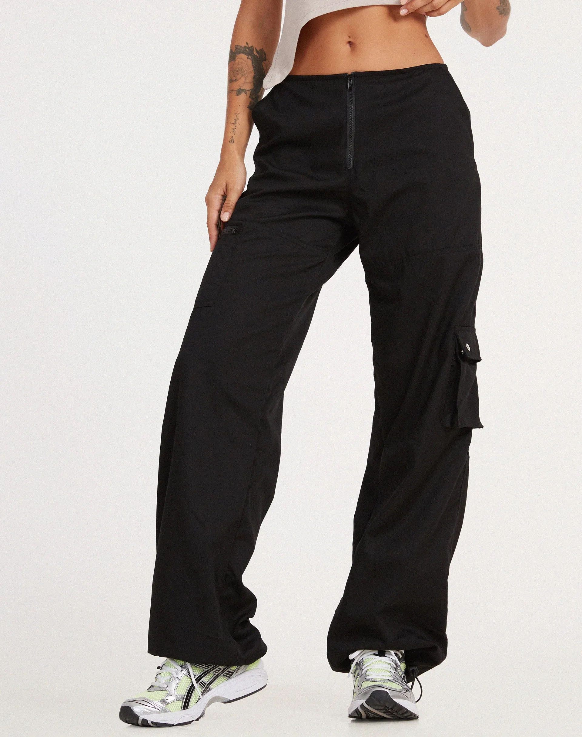 Xander Cargo Trouser in Cotton Drill Black