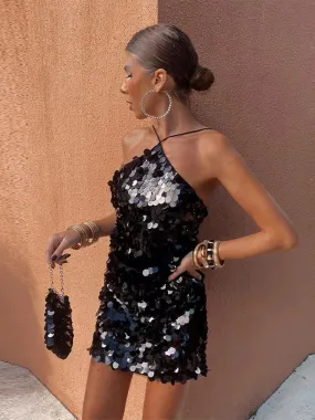 Zola Halterneck Sequined Dress